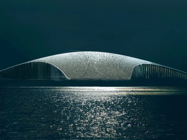 Norway's new whale museum looks like a giant tail rising from the sea