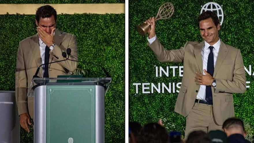 Roger Federer gets emotional as Tennis legend enters Hall of Fame